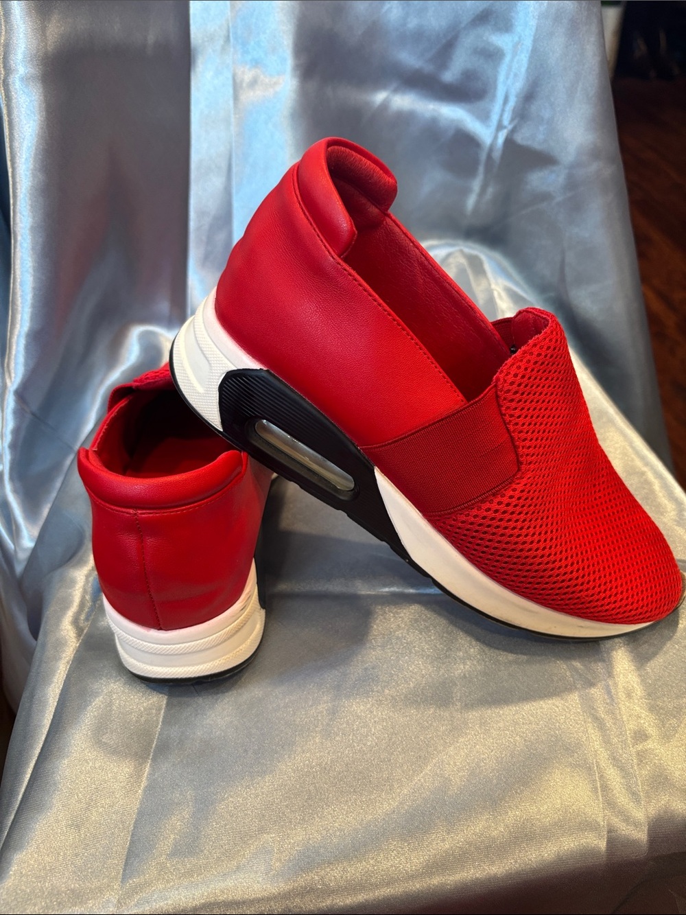 Michael Kors Red Slip-On Mesh & Leather Sneakers